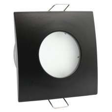 Σποτ Μπάνιου Τετράγωνο Χωνευτό Σταθερό Αλουμινίου Μαύρο Στεγανό IP44